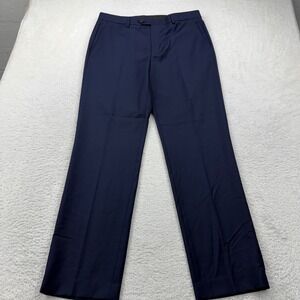 Lauren Ralph Lauren Men Navy Blue Wool Polyester Dress Pants Size 34x32